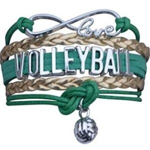 Girls Volleyball Bracelet - Green & Gold